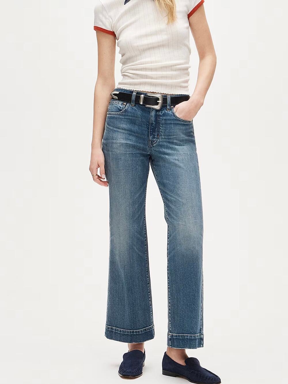 J. Crew TALL Charley Kickout Cropped Jean Semi Stretch Reagan Wash 29T